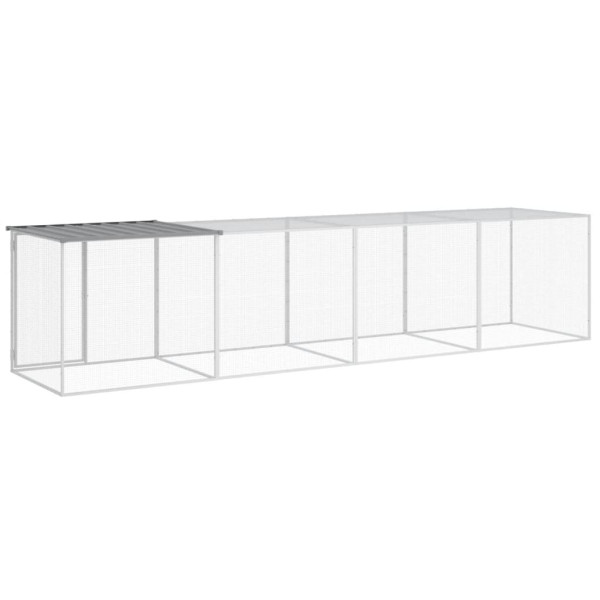 Gallinero con techo acero galvanizado gris claro 403x98x90 cm M 5