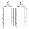 Arcos de jardim 2 pcs 120x38x260 cm aço preto 2