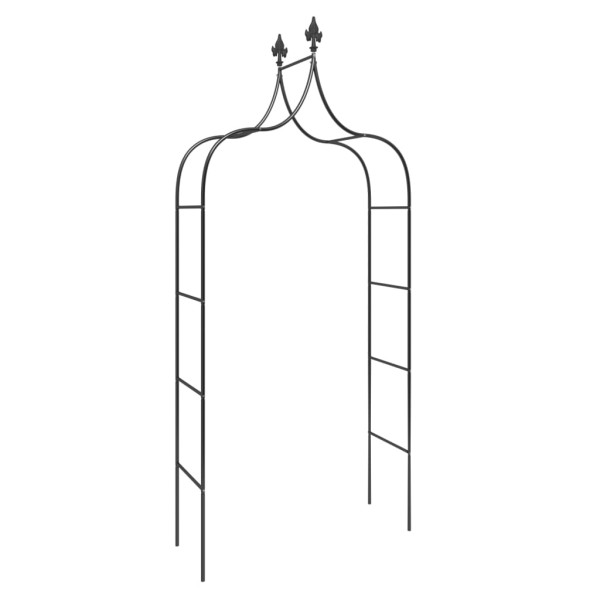 Arcos de jardim 2 pcs 120x38x260 cm aço preto M 3