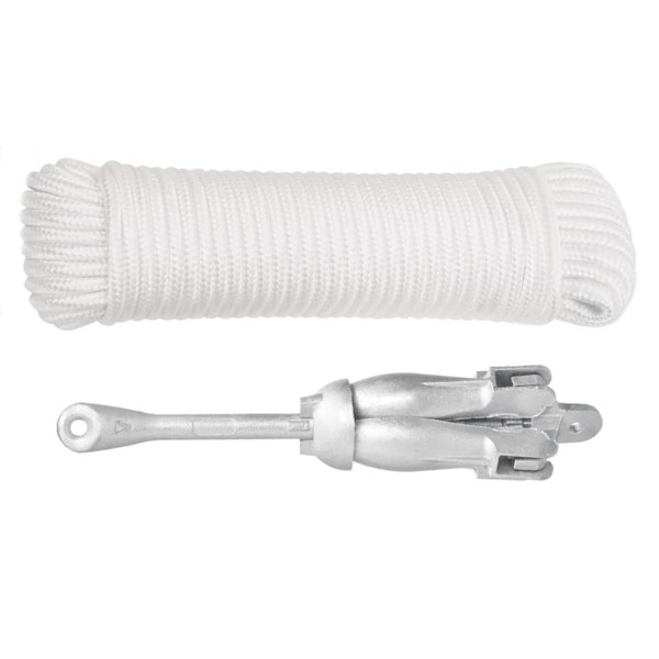 Ancla plegable con cuerda hierro maleable plateado 3.2 kg M 2