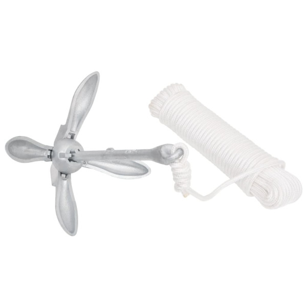 Ancla plegable con cuerda hierro maleable plateado 3.2 kg M 3
