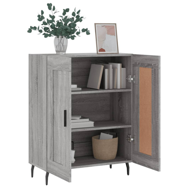 Aparador de madera de ingeniería gris Sonoma 69.5x34x90 cm M 4