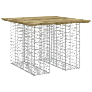 Banco jardín cesta gaviones madera pino impregnada 100x102x72cm H