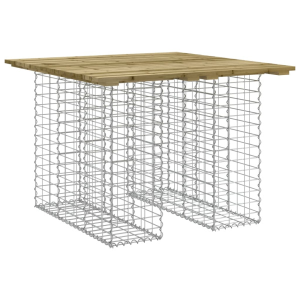 Banco de jardim c/ design gabião 100x102x72 cm pinho impregnado M 2