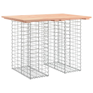 Banco de jardín diseño gaviones madera maciza pino 100x70x72 cm H