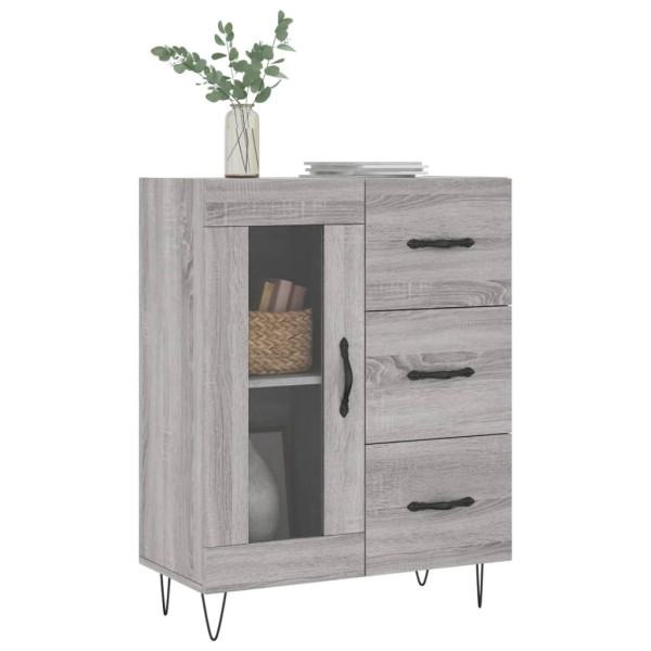 Aparador de madera de ingeniería gris Sonoma 69.5x34x90 cm M 3