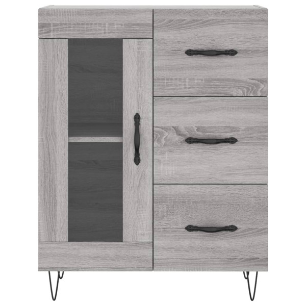 Aparador de madera de ingeniería gris Sonoma 69.5x34x90 cm M 5