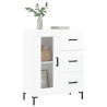 Aparador de madera contrachapada blanco brillante 69.5x34x90 cm 3