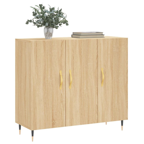 Aparador de madera de ingeniería roble Sonoma 90x34x80 cm M 3