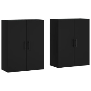 Armarios de pared 2 unidades negro 69.5x34x90 cm H