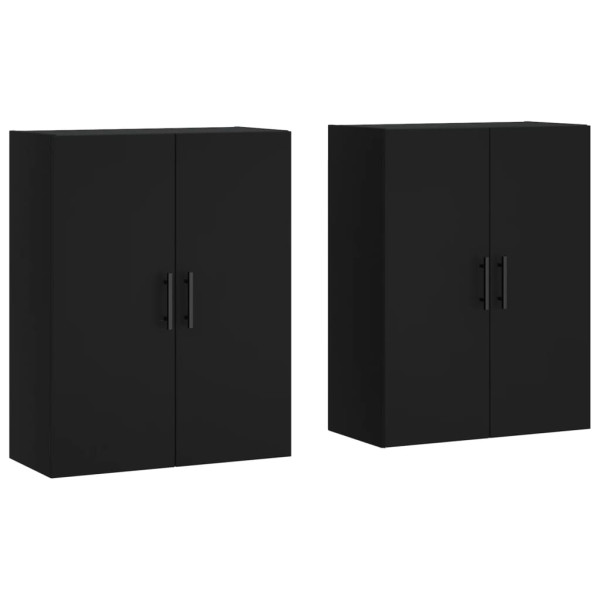 Armarios de pared 2 unidades negro 69.5x34x90 cm M 2
