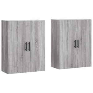 Armários de parede 2 pcs 69.5x34x90 cm cinzento sonoma H