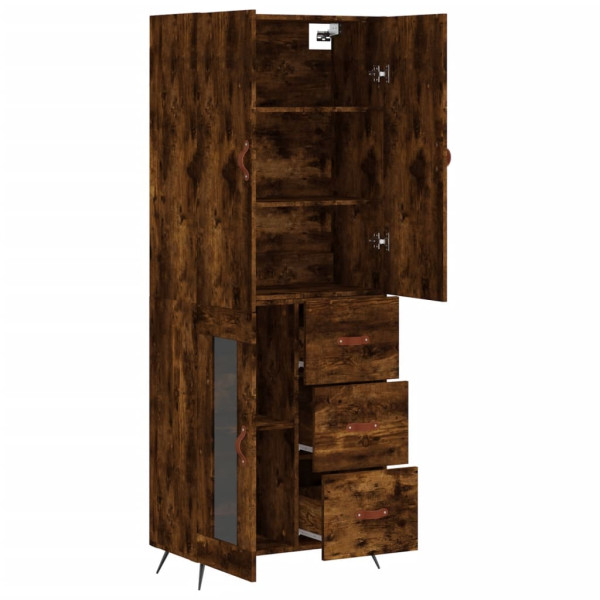 Aparador alto madera contrachapada roble ahumado 69.5x34x180 cm M 4