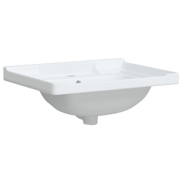Lavabo de baño rectangular cerámica blanco 61x48x23 cm M 4
