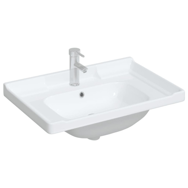 Lavabo de baño rectangular cerámica blanco 71x48x23 cm M 3