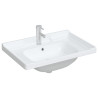Lavabo de baño rectangular cerámica blanco 71x48x23 cm 3