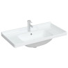 Lavabo de baño rectangular cerámica blanco 91.5x48x23 cm 3
