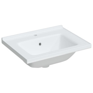 Lavabo de baño rectangular cerámica blanco 61x48x19.5 cm H