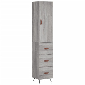 Aparador alto madera contrachapada gris Sonoma 34.5x34x180 cm H