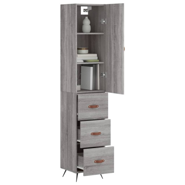 Aparador alto madera contrachapada gris Sonoma 34.5x34x180 cm M 3