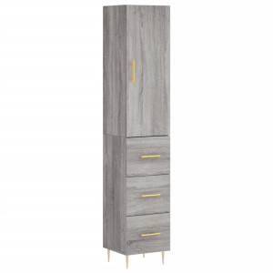 Aparador alto madera contrachapada gris Sonoma 34.5x34x180 cm H