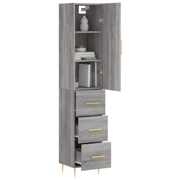 Aparador alto madera contrachapada gris Sonoma 34.5x34x180 cm M 3