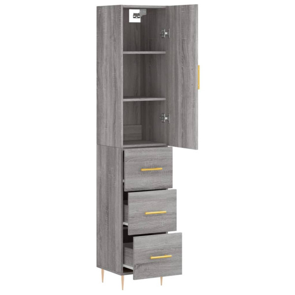 Aparador alto madera contrachapada gris Sonoma 34.5x34x180 cm M 4