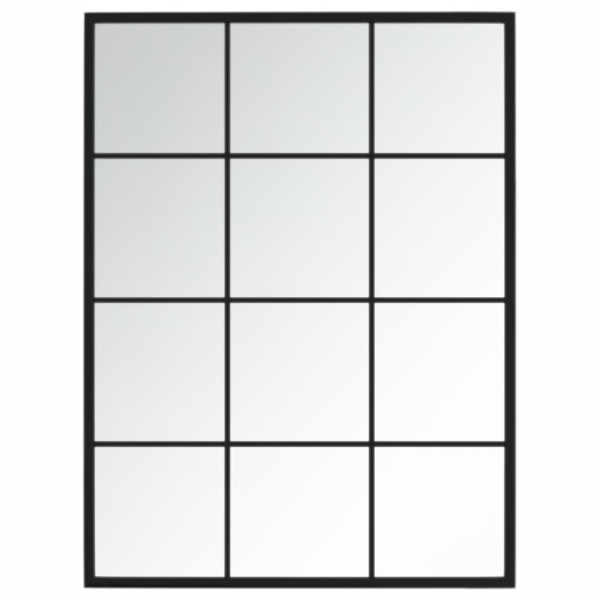 Espejos de pared 3 uds metal negro 80x60 cm M 4