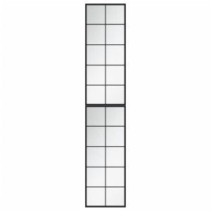 Espejos de pared 2 uds metal negro 100x40 cm H