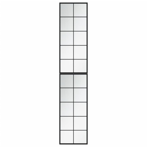 Espejos de pared 2 uds metal negro 100x40 cm M 2