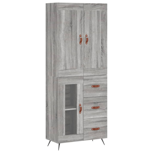 Aparador alto madera contrachapada gris sonoma 69.5x34x180 cm M 2