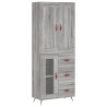 Aparador alto madera contrachapada gris sonoma 69.5x34x180 cm 2