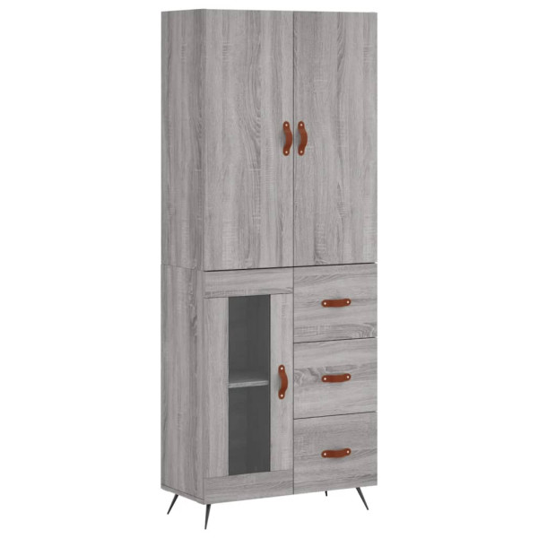Aparador alto madera contrachapada gris sonoma 69.5x34x180 cm M 2