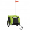 Remolque bicicleta para perros hierro tela Oxford verde negro 2