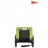 Remolque bicicleta para perros hierro tela Oxford verde negro 3
