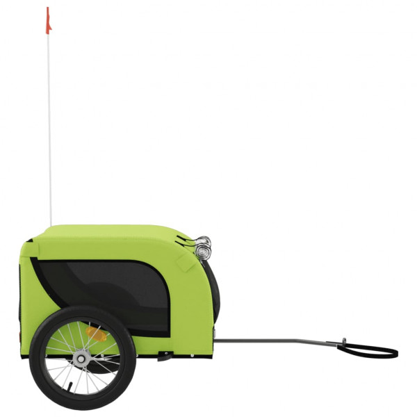 Remolque bicicleta para perros hierro tela Oxford verde negro M 5
