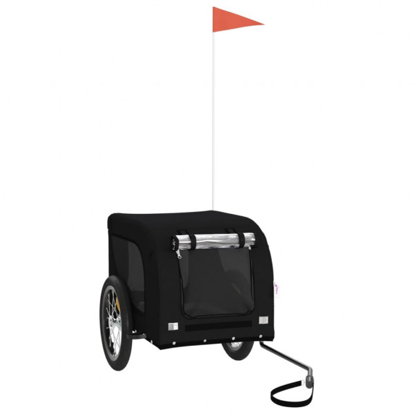 Remolque de bicicleta para perros hierro y tela Oxford negro M 2