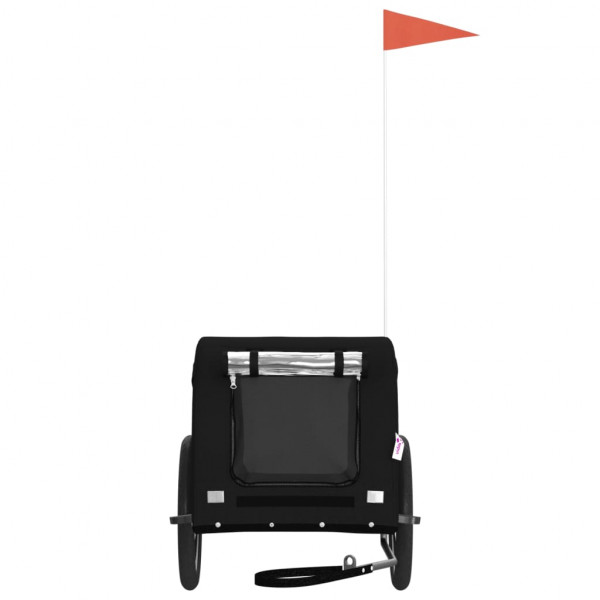 Remolque de bicicleta para perros hierro y tela Oxford negro M 3