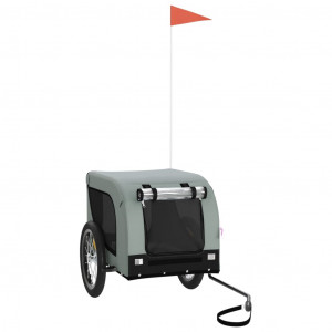 Remolque de bicicleta para perros hierro tela Oxford gris negro H