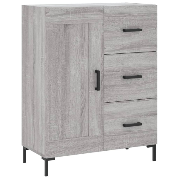 Aparador de madera de ingeniería gris Sonoma 69.5x34x90 cm M 2