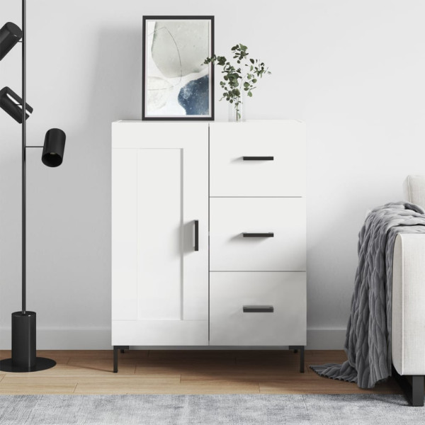 Aparador de madera de ingeniería blanco 69.5x34x90 cm D