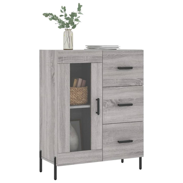 Aparador de madera de ingeniería gris Sonoma 69.5x34x90 cm M 3