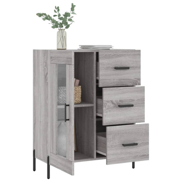 Aparador de madera de ingeniería gris Sonoma 69.5x34x90 cm M 4
