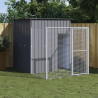 Caseta perros con corral acero galvanizado gris 165x251x181 cm 1