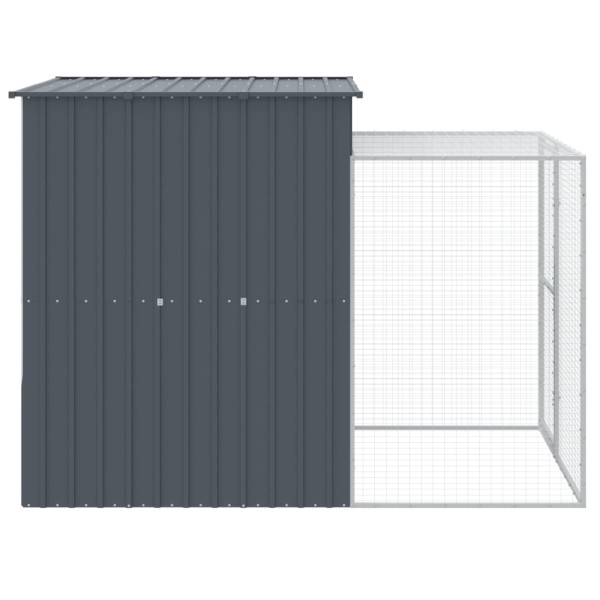 Gallinero con corral acero galvanizado gris 165x251x181 cm M 4