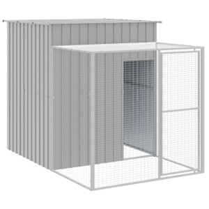 Gallinero con corral acero galvanizado gris claro 165x251x181cm H