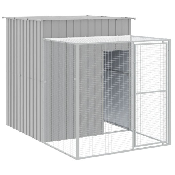 Gallinero con corral acero galvanizado gris claro 165x251x181cm M 2