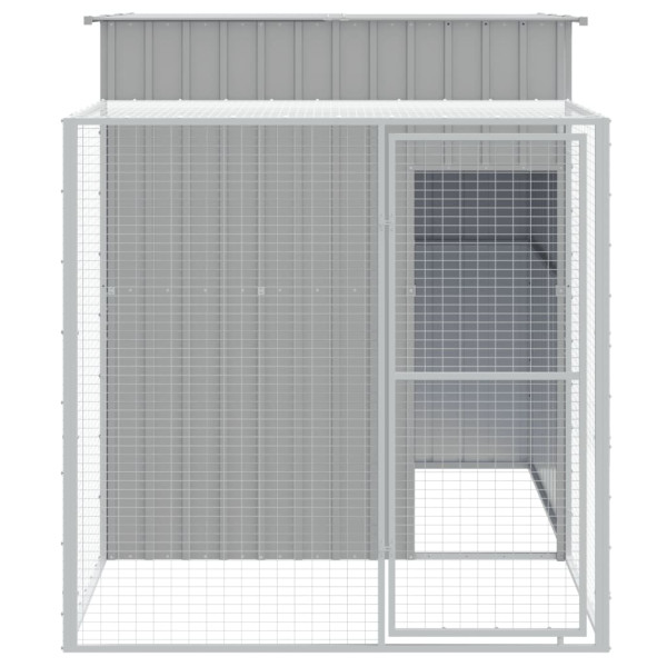 Gallinero con corral acero galvanizado gris claro 165x251x181cm M 3
