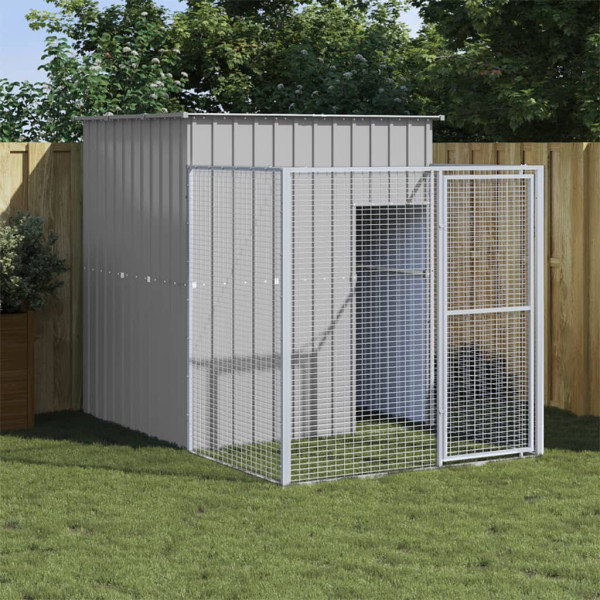 Caseta perros corral acero galvanizado gris claro 165x251x181cm D