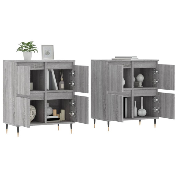 Aparadores 2 pcs derivados de madeira cinzento sonoma M 3